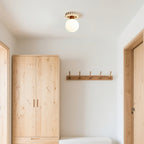Bianca Travertine & Wood Ceiling Light