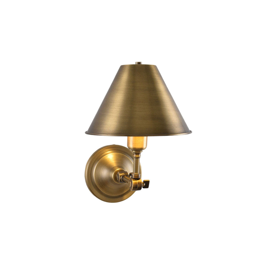 Bicklett Adjustable Brass Cone Wall Sconce