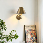Bicklett Adjustable Brass Cone Wall Sconce