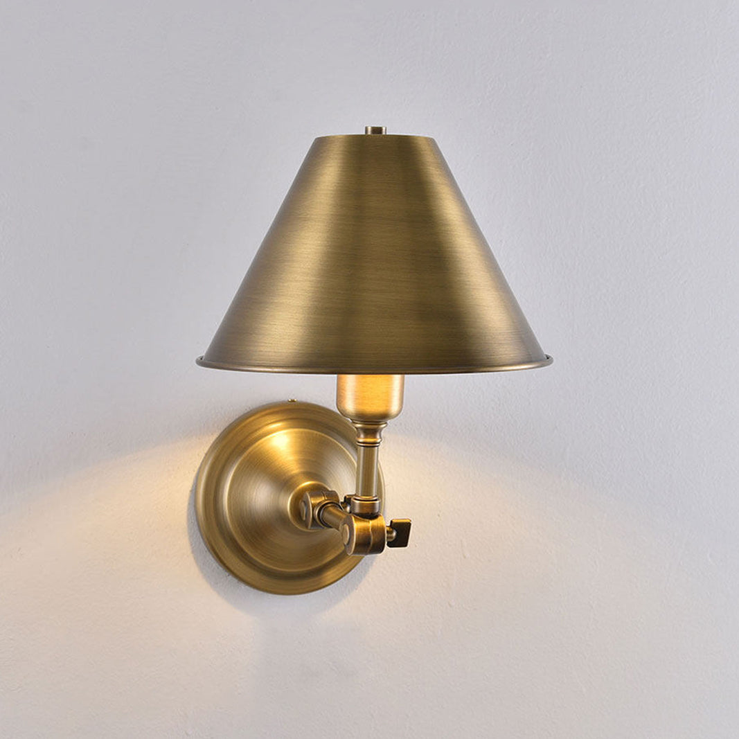 Bicklett Adjustable Brass Cone Wall Sconce