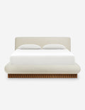 Bello Bed Frame | Plush Bouclé Upholstery, Rippled Wooden Base