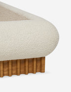 Bello Bed Frame | Plush Bouclé Upholstery, Rippled Wooden Base