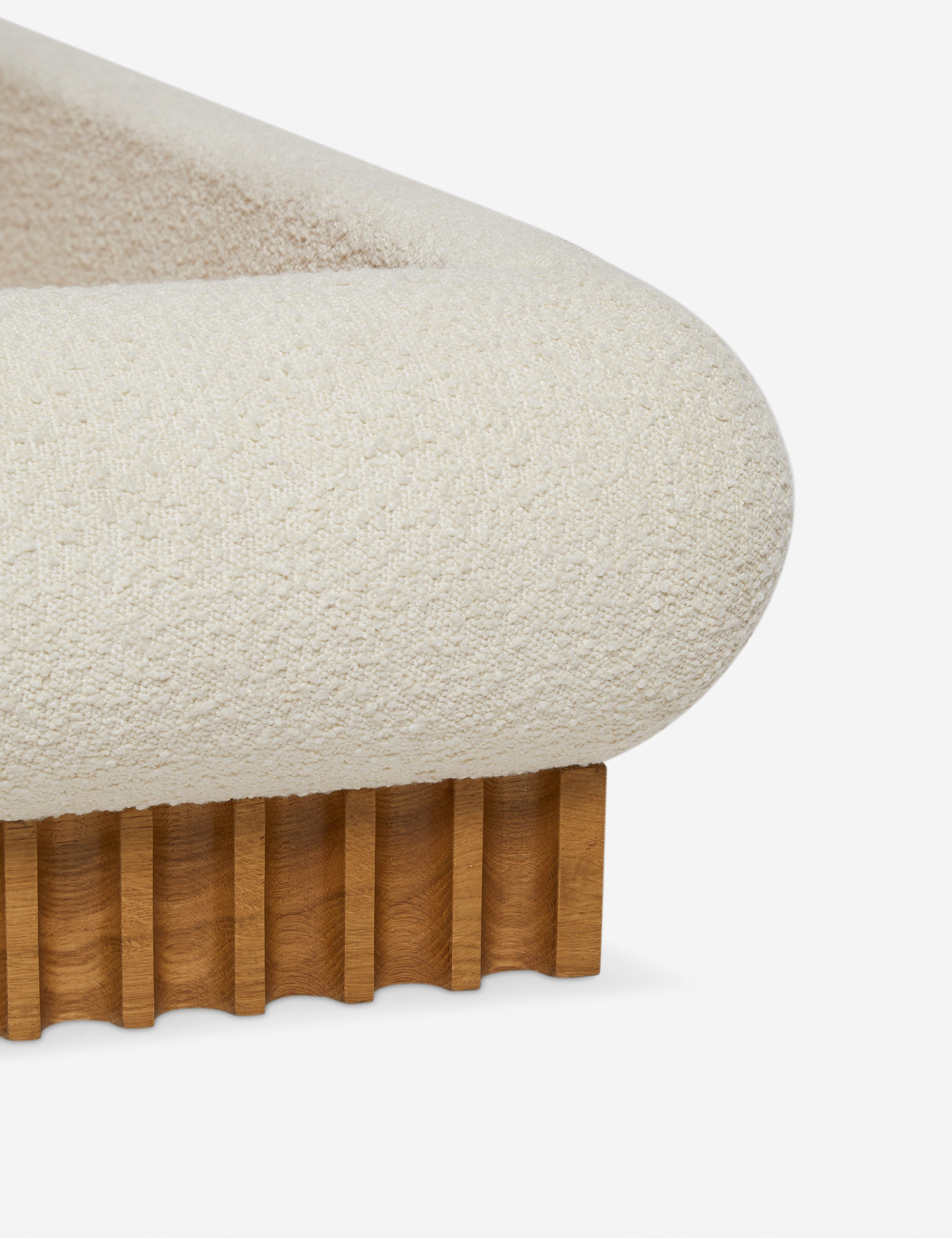 Bello Bed Frame | Plush Bouclé Upholstery, Rippled Wooden Base