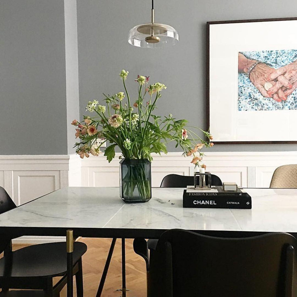 Solara: Pendant Light made of Brass & Glass with Integrated LED – for Dining Room & Living Room