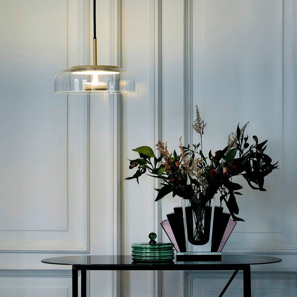 Solara: Pendant Light made of Brass & Glass with Integrated LED – for Dining Room & Living Room