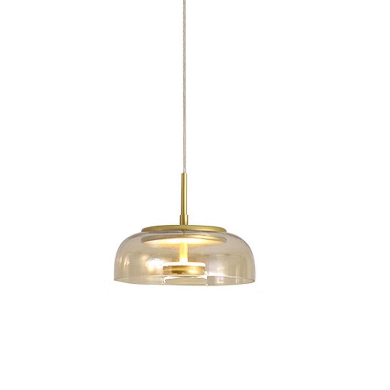 Solara: Pendant Light made of Brass & Glass with Integrated LED – for Dining Room & Living Room