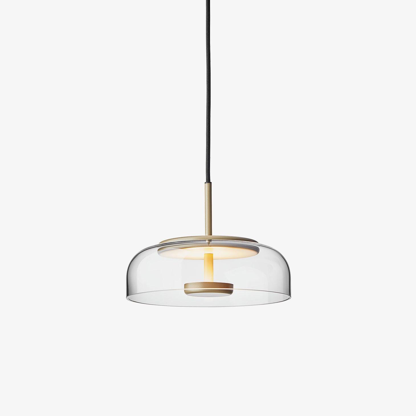 Solara: Pendant Light made of Brass & Glass with Integrated LED – for Dining Room & Living Room