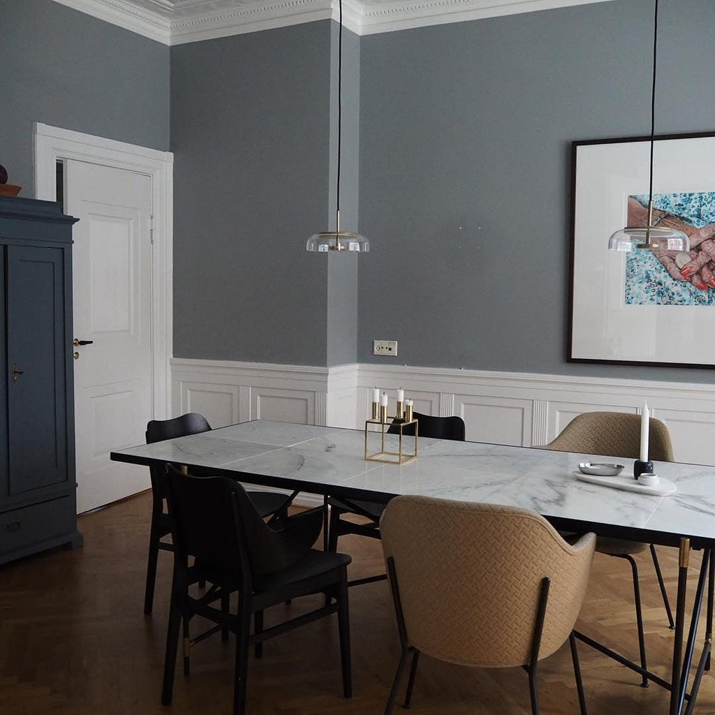 Solara: Pendant Light made of Brass & Glass with Integrated LED – for Dining Room & Living Room