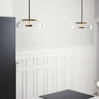 Solara: Pendant Light made of Brass & Glass with Integrated LED – for Dining Room & Living Room