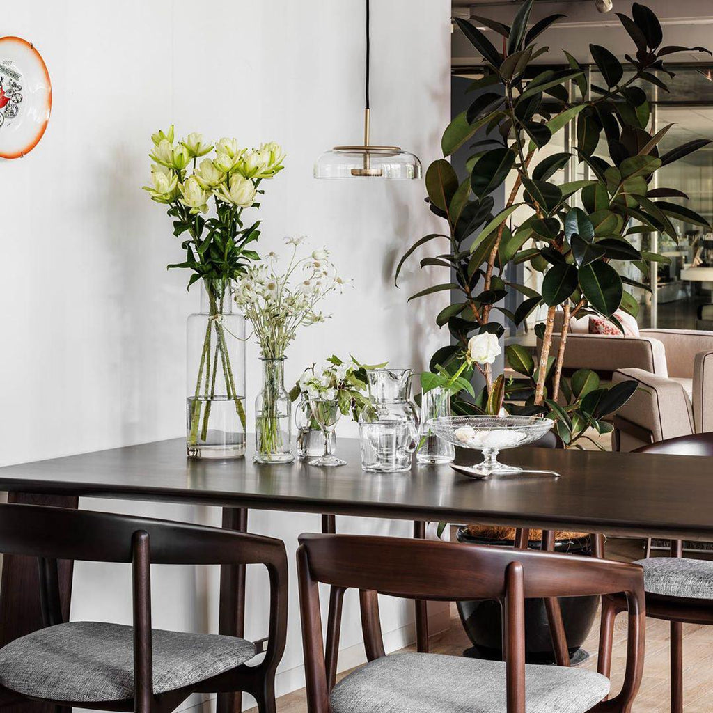 Solara: Pendant Light made of Brass & Glass with Integrated LED – for Dining Room & Living Room