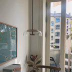 Solara: Pendant Light made of Brass & Glass with Integrated LED – for Dining Room & Living Room
