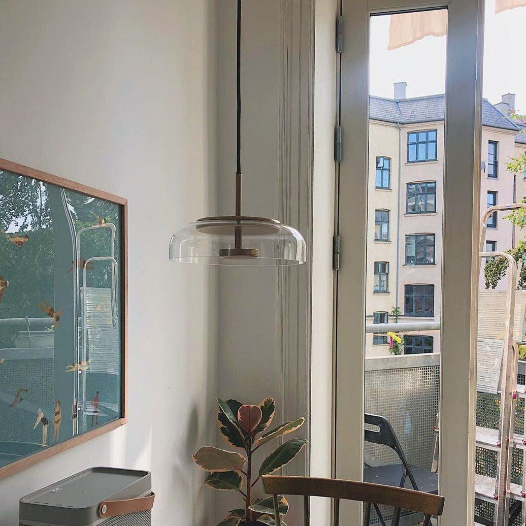 Solara: Pendant Light made of Brass & Glass with Integrated LED – for Dining Room & Living Room