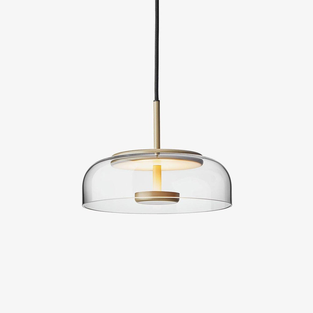 Solara: Pendant Light made of Brass & Glass with Integrated LED – for Dining Room & Living Room