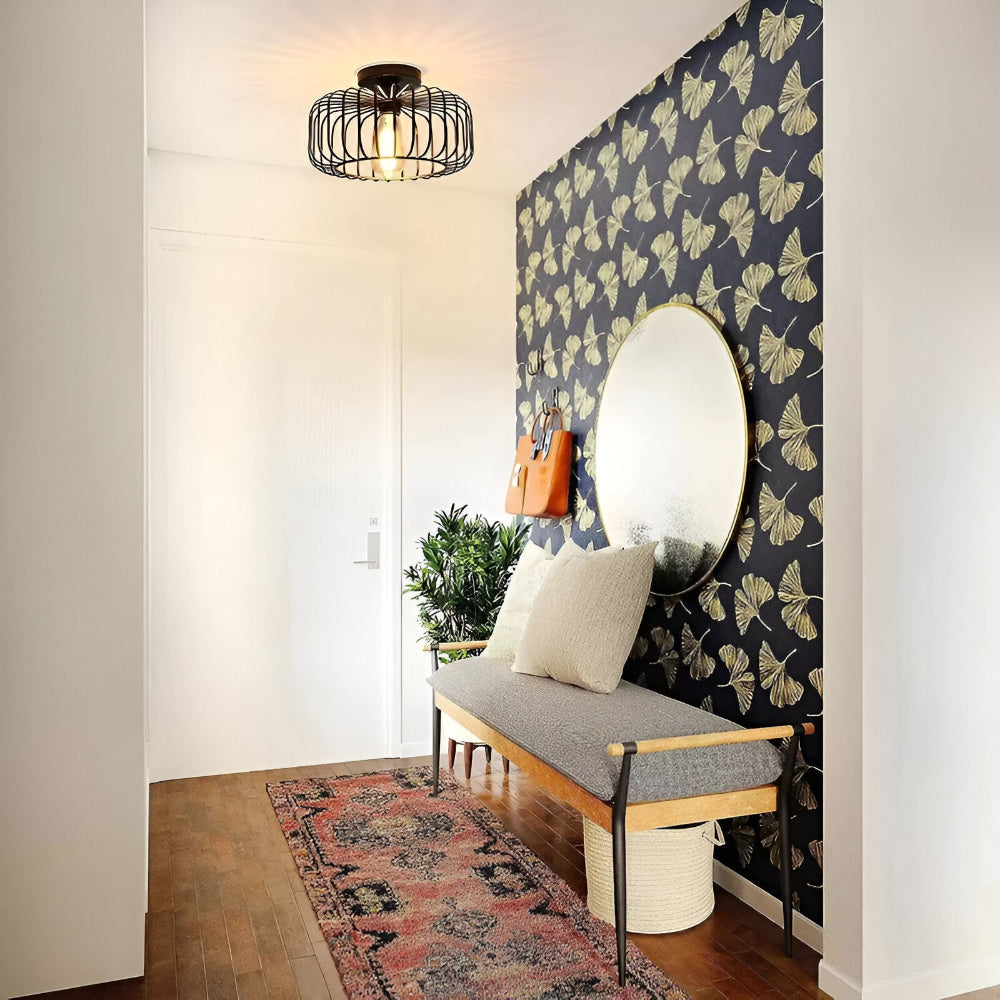 Birdcage Ceiling Lamp, E27 Socket, Surface Mounted, AC Power