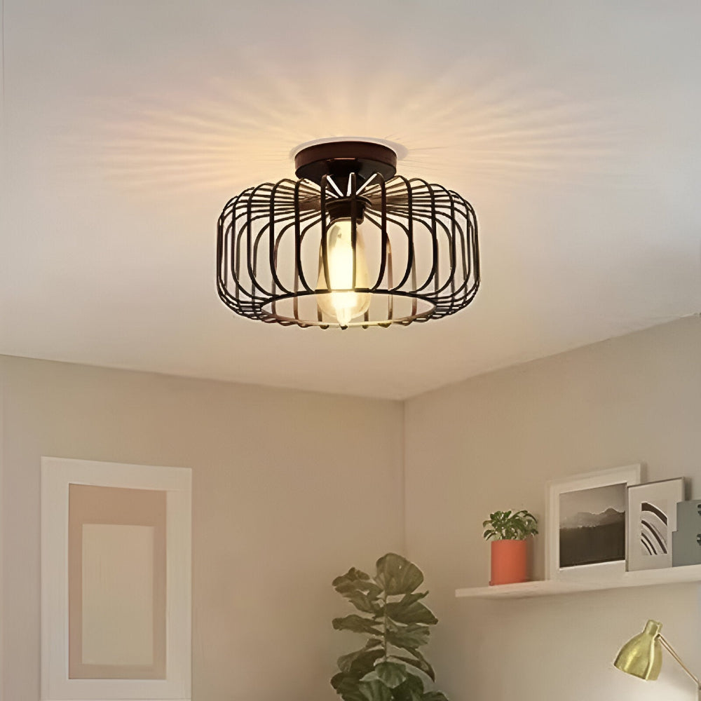 Birdcage Ceiling Lamp, E27 Socket, Surface Mounted, AC Power