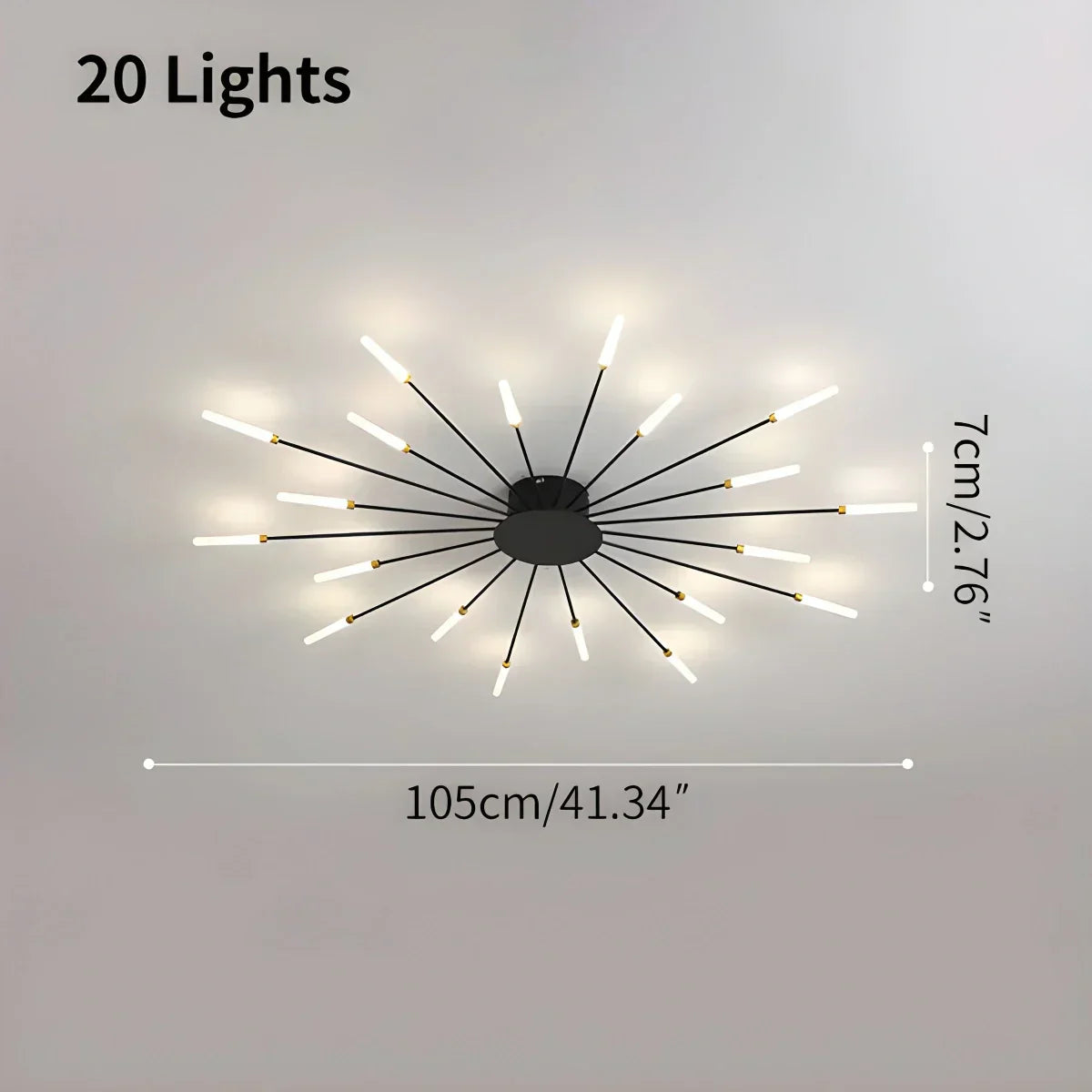 Kora LED Plafondlamp | Dimbaar, Modern Design in Zwart of Goud