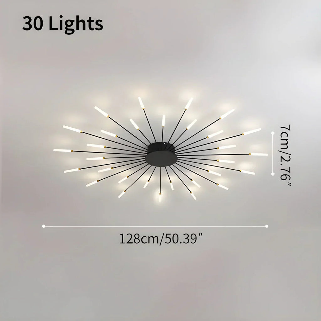 Kora LED Plafondlamp | Dimbaar, Modern Design in Zwart of Goud