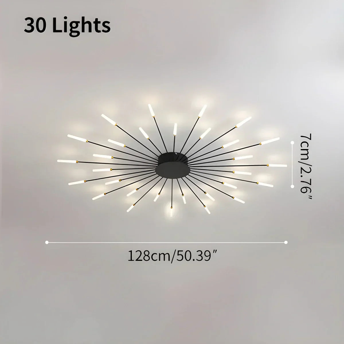 Kora LED Plafondlamp | Dimbaar, Modern Design in Zwart of Goud