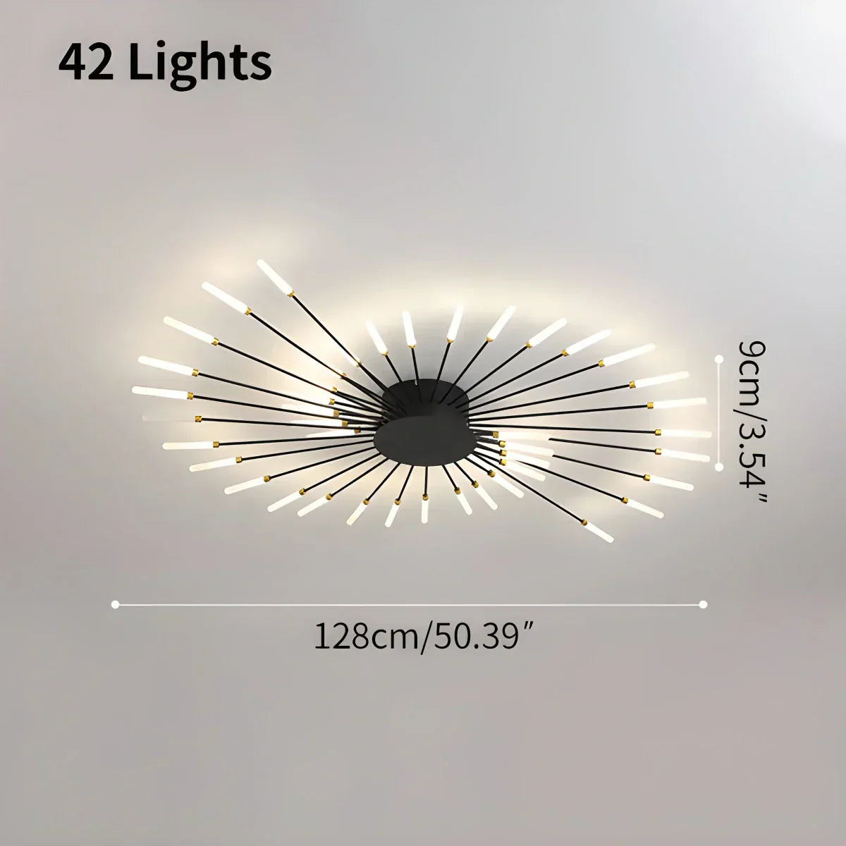 Kora LED Plafondlamp | Dimbaar, Modern Design in Zwart of Goud