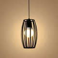 Pendant Light Iron Black Oval Cage Ceiling Mounted