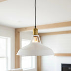 Pendant Light Steel Iron Shade E27 LED Compatible White Black Lighting