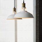 Pendant Light Steel Iron Shade E27 LED Compatible White Black Lighting