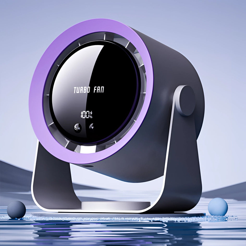 Bladeless Fan Portable LED Display Compact Air Circulator Design