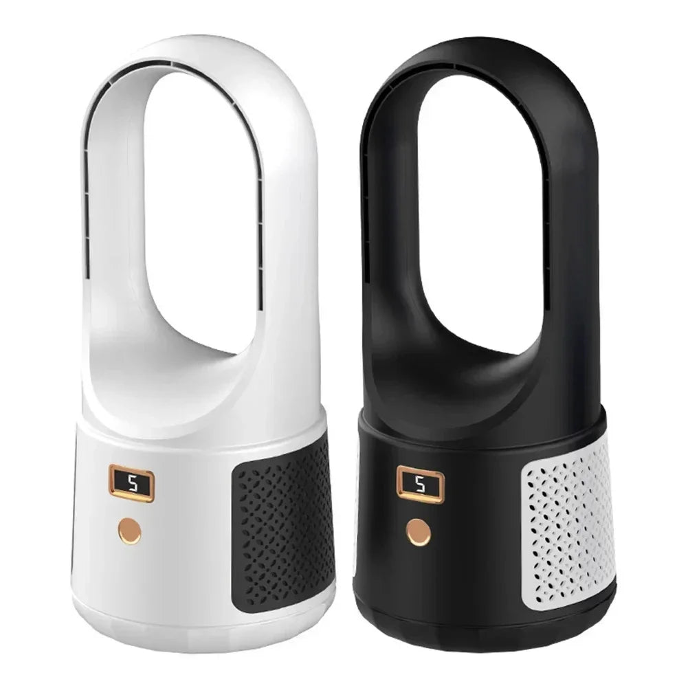 Bladeless Table Fan USB Rechargeable with 6 Speed Settings