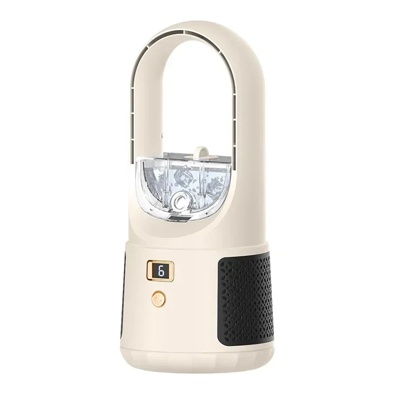 Bladeless Table Fan USB Rechargeable with 6 Speed Settings