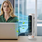 Bladeless Tower Fan, USB Powered, 3-Speed Settings, Built-In Battery