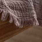 Blanket 100 Percent Cotton Woven Tassel Fringe 130x170 cm Throw