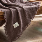 Blanket 100 Percent Cotton Woven Tassel Fringe 130x170 cm Throw