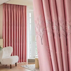 LeafElegance: Curtain with Leaf Embroidery – Blackout & Thermal Protection for Bedrooms