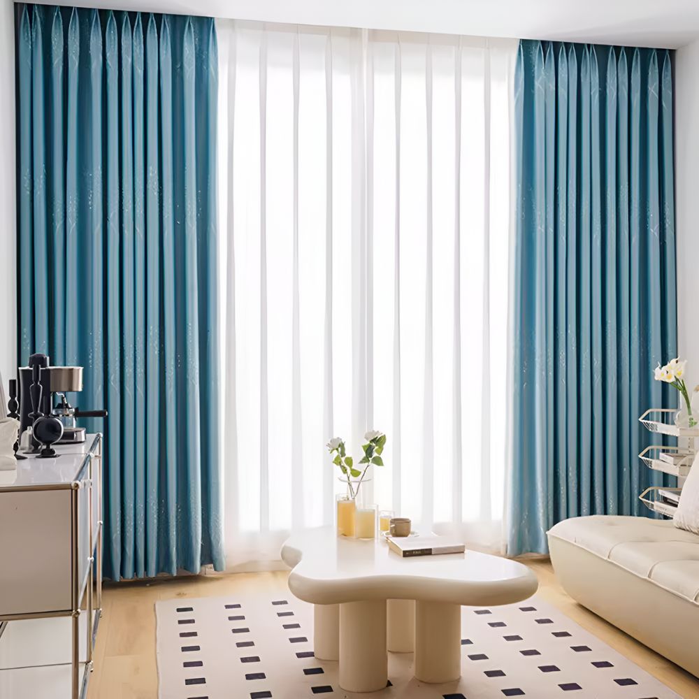 LeafElegance: Curtain with Leaf Embroidery – Blackout & Thermal Protection for Bedrooms