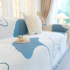 LeafDream: Sofa cover made of luxurious chenille with artistic ginkgo pattern & breathable comfort – for sofa & bedroom