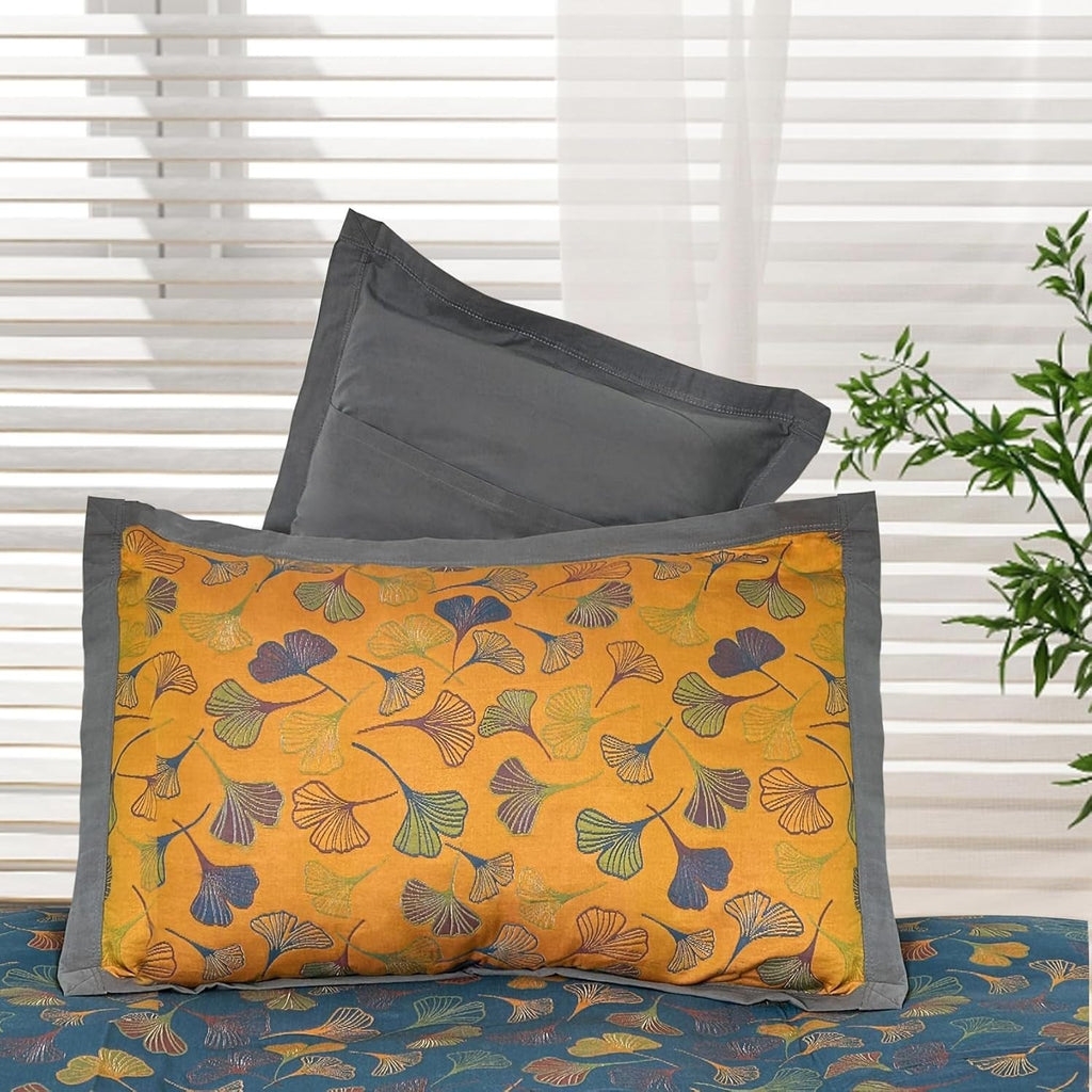 LeafMagic: Pillowcase embroidered with Ginkgo motif – decorative & easy-care for living areas