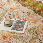 Leaf Loom: Washable Boho Cotton Blankets Made of Cotton Gauze with Reversible Pattern – for Sofa and Bed