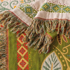 Leaf Loom: Washable Boho Cotton Blankets Made of Cotton Gauze with Reversible Pattern – for Sofa and Bed