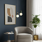 Blesslight Marble & Brass Globe Pendant Lamp