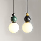Blesslight Marble & Brass Globe Pendant Lamp