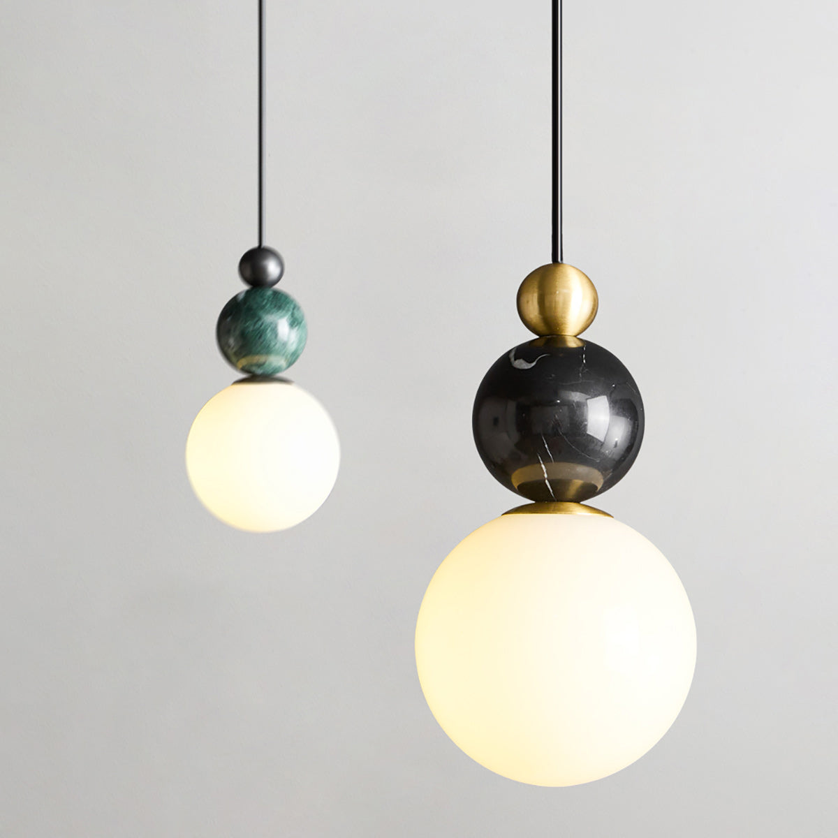 Blesslight Marble & Brass Globe Pendant Lamp