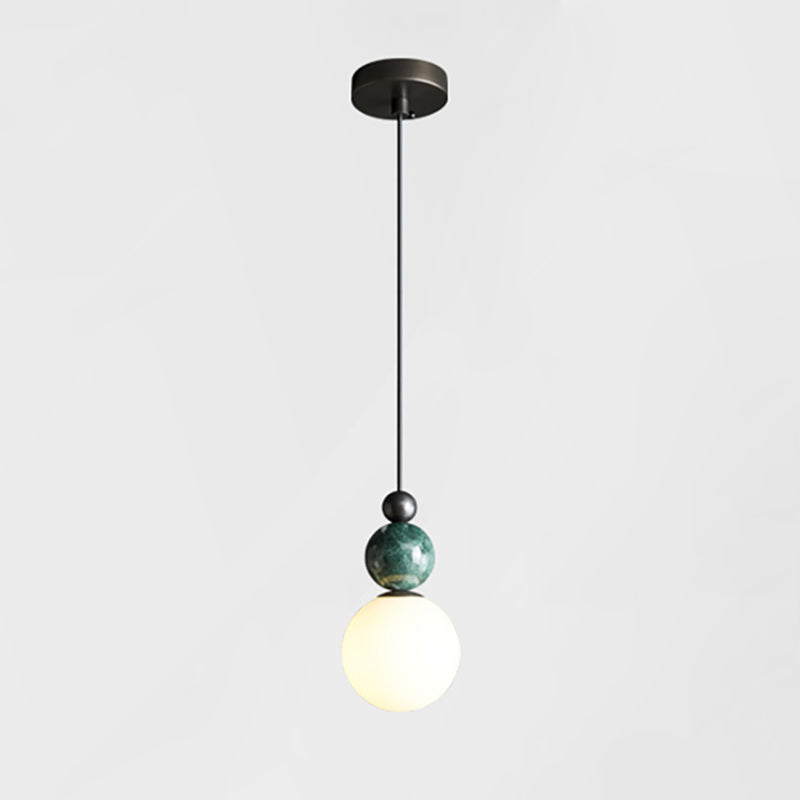 Blesslight Marble & Brass Globe Pendant Lamp