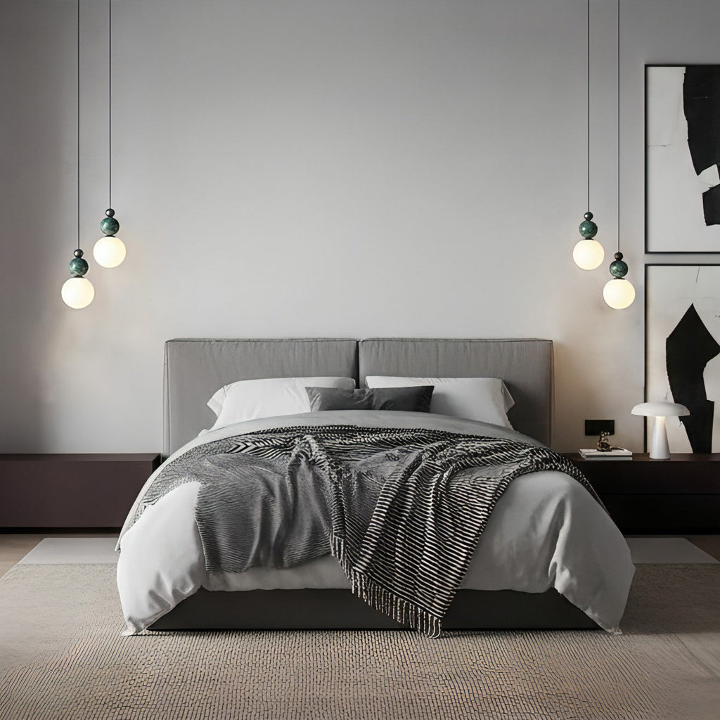 Blesslight Marble & Brass Globe Pendant Lamp