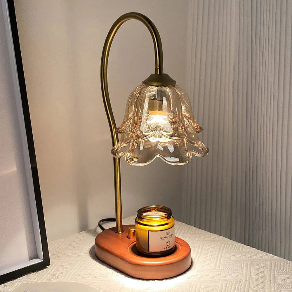 Blomst Floral Glass Candle Warmer Table Lamp