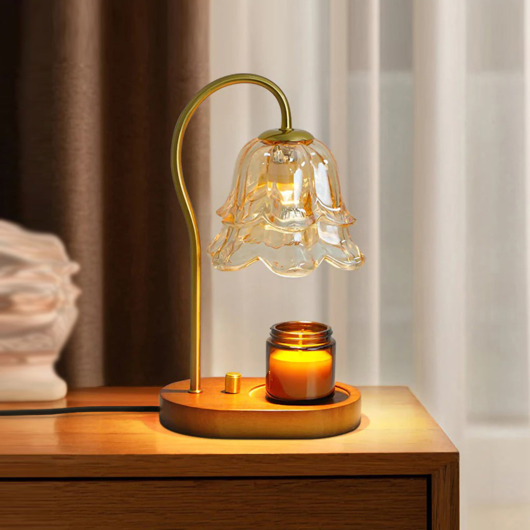 Blomst Floral Glass Candle Warmer Table Lamp