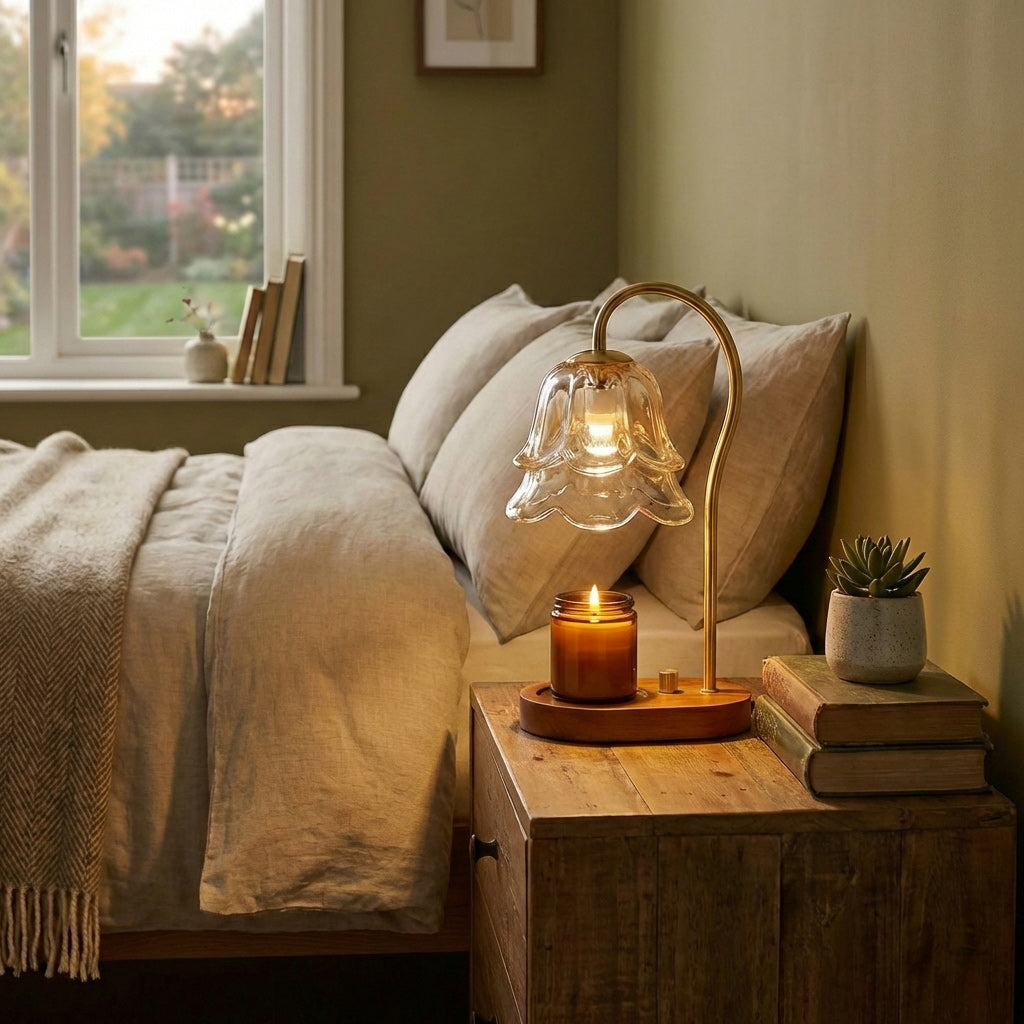 Blomst Floral Glass Candle Warmer Table Lamp