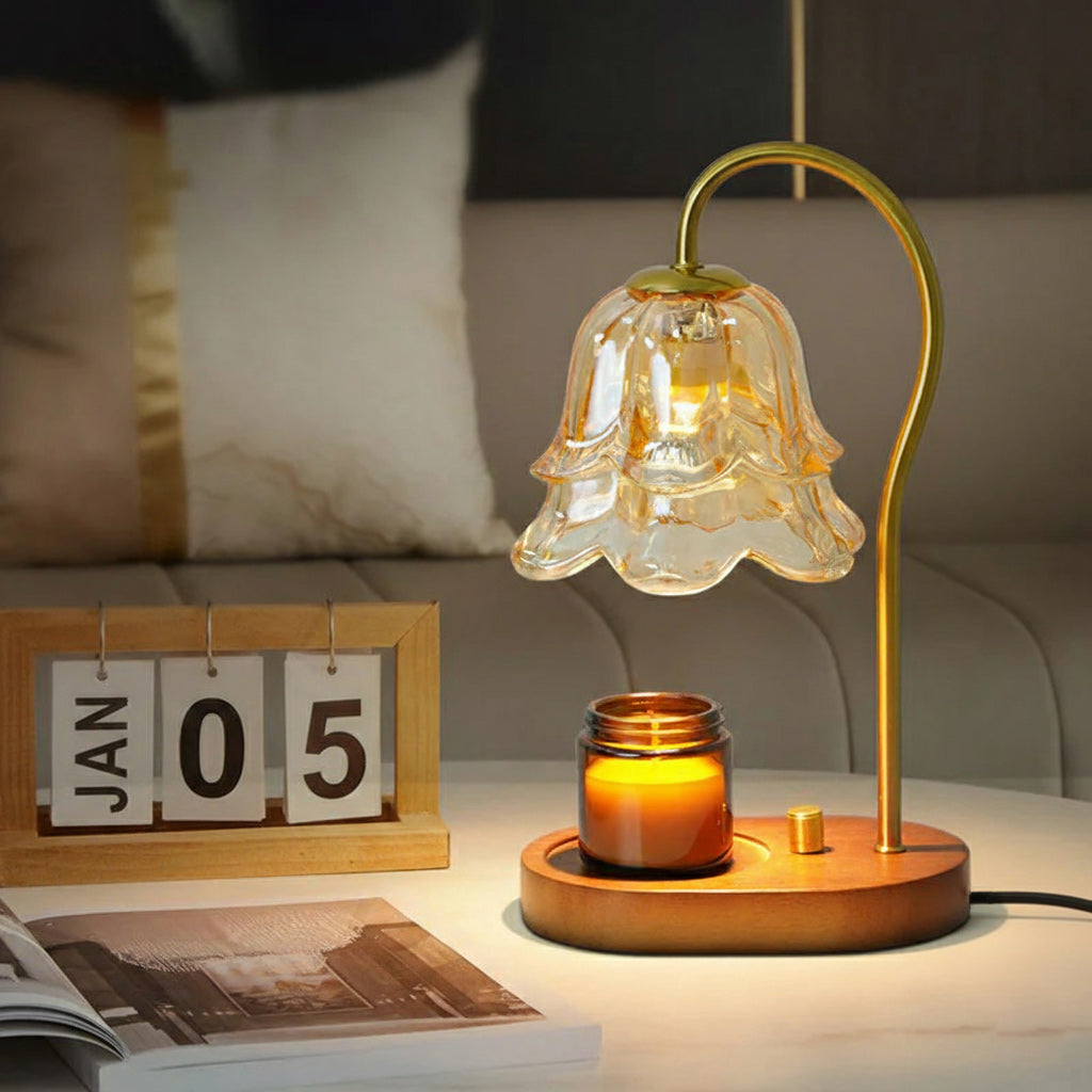 Blomst Floral Glass Candle Warmer Table Lamp