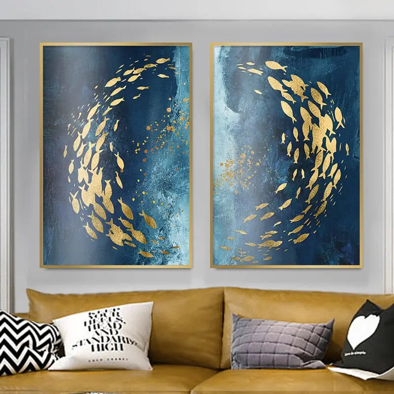 Canvas Print Blue Sea Ocean View Cotton Unframed Coastal Wall Art Decor