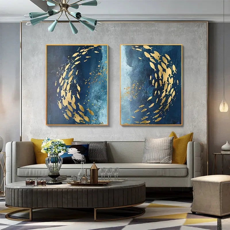 Canvas Print Blue Sea Ocean View Cotton Unframed Coastal Wall Art Decor