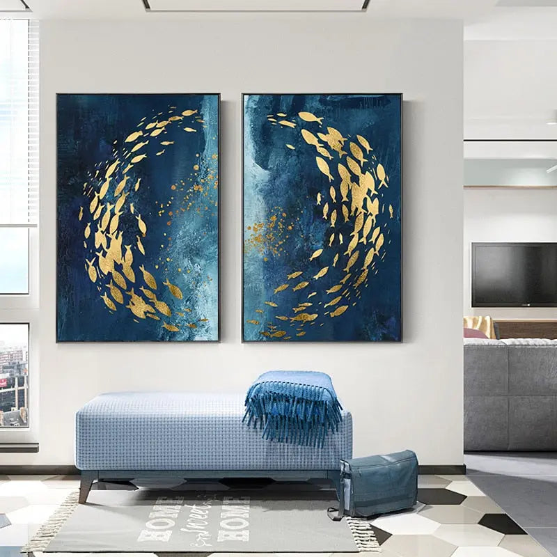 Canvas Print Blue Sea Ocean View Cotton Unframed Coastal Wall Art Decor